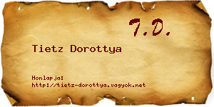 Tietz Dorottya névjegykártya